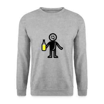 Silhouette buvant de la bière - Sweat-shirt Unisexe - gris chiné - Devant - Alina (178cm) & Michal (187cm)
