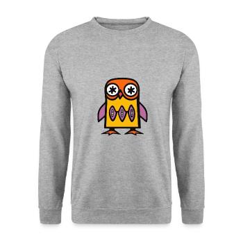 Pingouin Halloween Animal - Sweat-shirt Unisexe - gris chiné - Devant - Alina (178cm) & Michal (187cm)