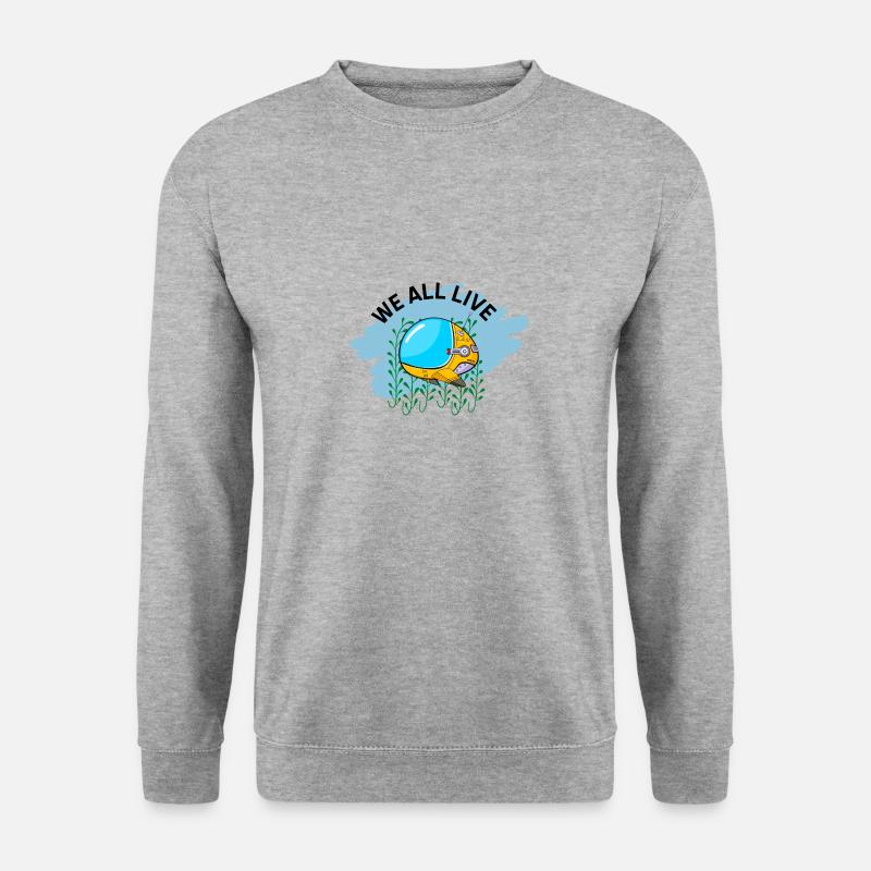 Gelbes U-Boot - Unisex Pullover - Weißgrau meliert