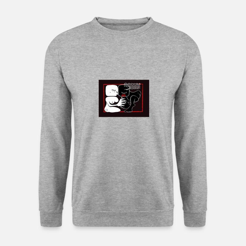 Liebespaar - Unisex Pullover - Weißgrau meliert