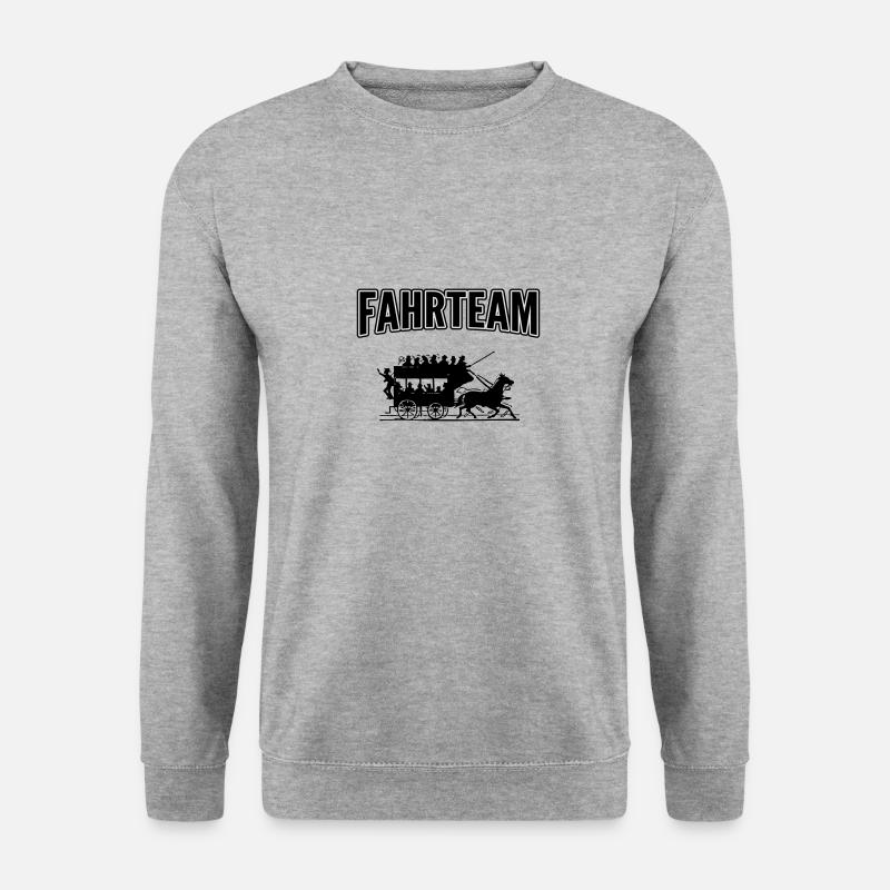 Fahrteam mit Kutsche - Unisex Pullover - Weißgrau meliert