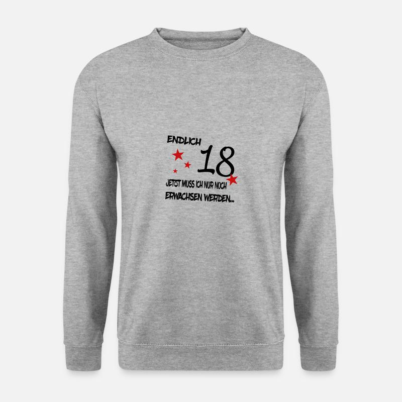Endlich 18 - Unisex Pullover - Weißgrau meliert