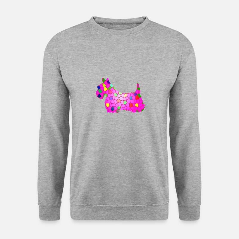 Scotty Hund - Unisex Pullover - Weißgrau meliert