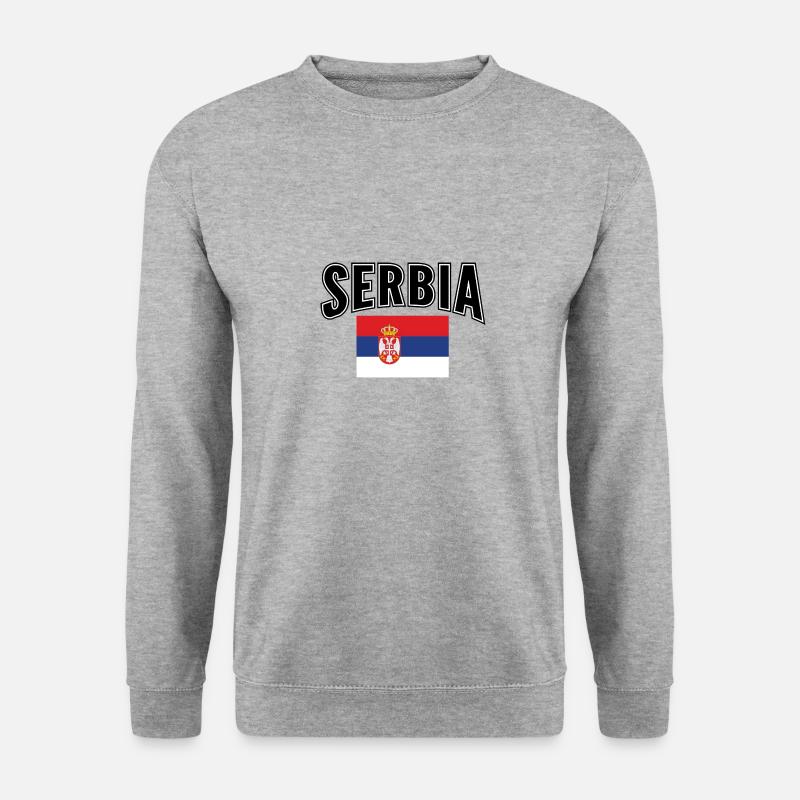 Serbien - Unisex Pullover - Weißgrau meliert