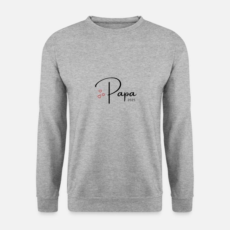 werdender Papa ich bin schwanger Geschenk Partner - Unisex Pullover - Weißgrau meliert