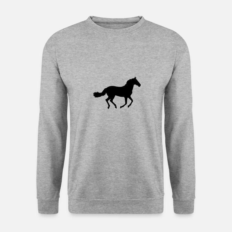 Pferd - Unisex Pullover - Weißgrau meliert