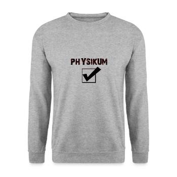 Physikum geschafft - Unisex Pullover - Weißgrau meliert - Vorne - Alina (178cm) & Michal (187cm)