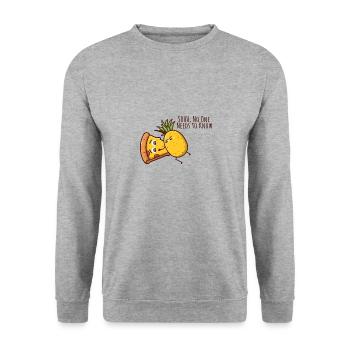Pizza et ananas love - Sweat-shirt Unisexe - gris chiné - Devant - Alina (178cm) & Michal (187cm)