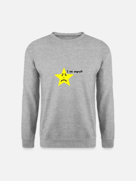 Wütender Stern - Unisex Pullover - Weißgrau meliert