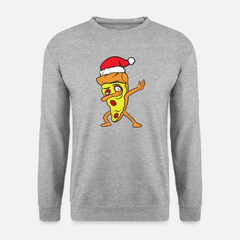 Weihnachten Dabbing Dab Pizza - Unisex Pullover - Weißgrau meliert