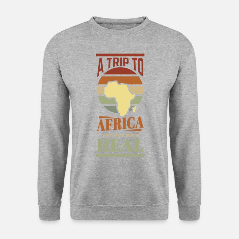 Urlaub in Afrika - Unisex Pullover - Weißgrau meliert