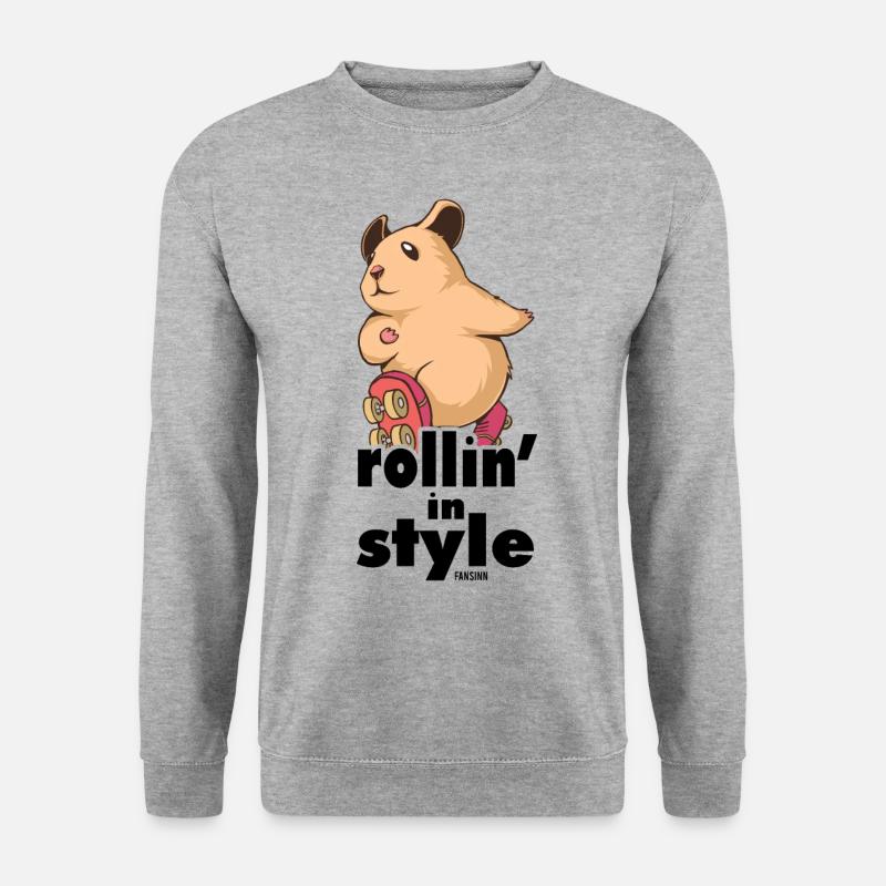 Hamster with inline skates - Unisex Sweatshirt - salt & pepper