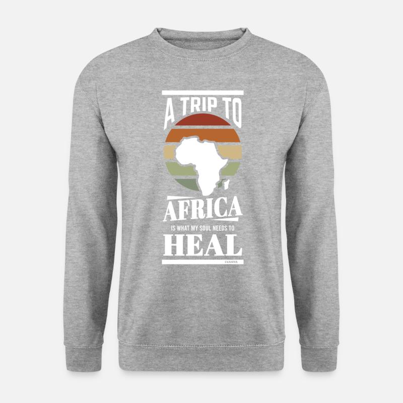 Afrika Sunset Urlaubsgeschenk - Unisex Pullover - Weißgrau meliert