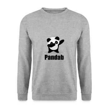 Panda Dab Tier Natur cool Hipster Geschenk süß - Unisex Pullover - Weißgrau meliert - Vorne - Alina (178cm) & Michal (187cm)