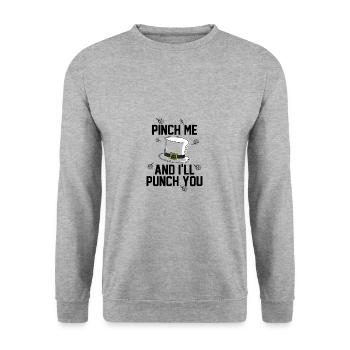 Saint Patrick's Day leprechaun shamrock green gift - Unisex Sweatshirt - salt & pepper - Front - Alina (178cm) & Michal (187cm)