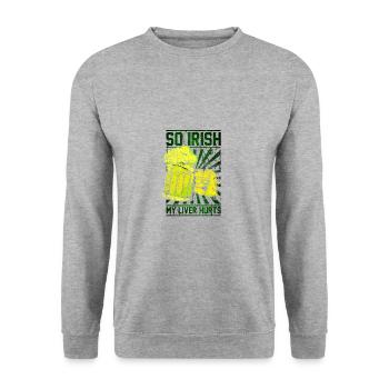 Irlandais mon foie blesse cadeau de bière - Sweat-shirt Unisexe - gris chiné - Devant - Alina (178cm) & Michal (187cm)