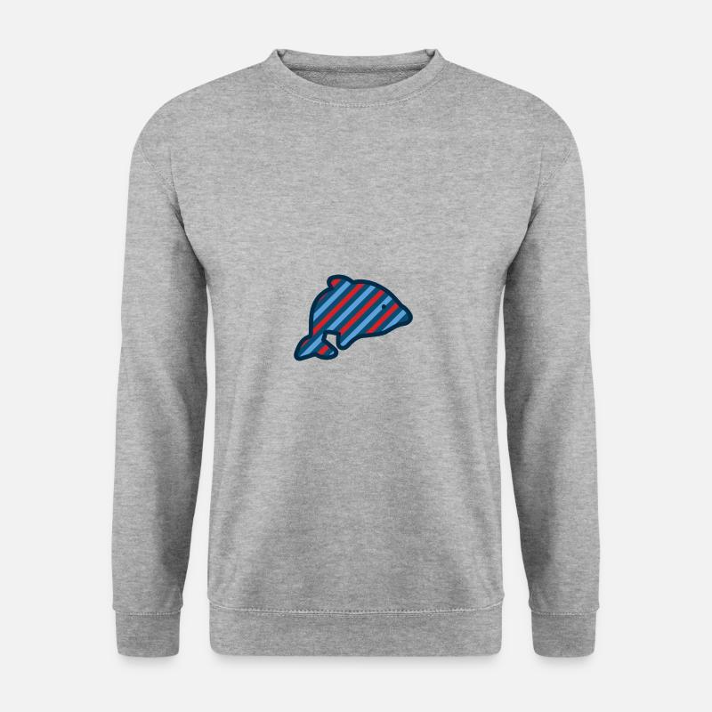 bunter Fisch Regenbogen Wasser Delphin Hai Wal - Unisex Pullover - Weißgrau meliert