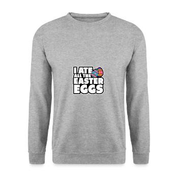 I have eaten all easter eggs gift bunny - Unisex Sweatshirt - salt & pepper - Front - Alina (178cm) & Michal (187cm)