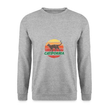 Cadeau de chat Catifornia - Sweat-shirt Unisexe - gris chiné - Devant - Alina (178cm) & Michal (187cm)