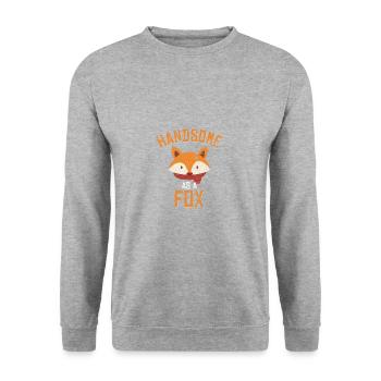 Fox animal gifts orange smart vintage fun - Unisex Sweatshirt - salt & pepper - Front - Alina (178cm) & Michal (187cm)