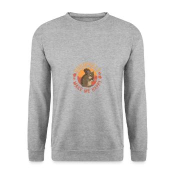 Squirrel nuts forest tree animal gift vintage - Unisex Sweatshirt - salt & pepper - Front - Alina (178cm) & Michal (187cm)
