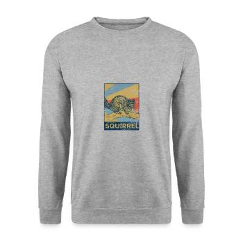 Squirrel nuts forest tree animal gift vintage - Unisex Sweatshirt - salt & pepper - Front - Alina (178cm) & Michal (187cm)