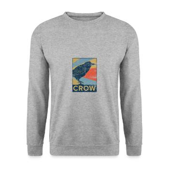 Raven crow bird animal gift pet vintage - Unisex Sweatshirt - salt & pepper - Front - Alina (178cm) & Michal (187cm)