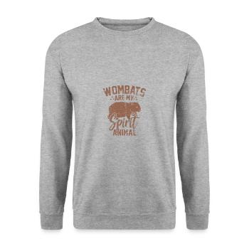 Wombat animal Australia lifestyle gift - Unisex Sweatshirt - salt & pepper - Front - Alina (178cm) & Michal (187cm)