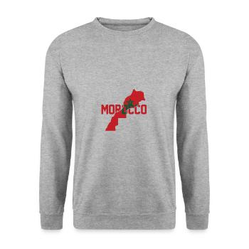 Marokko Karte - Unisex Pullover - Weißgrau meliert - Vorne - Alina (178cm) & Michal (187cm)