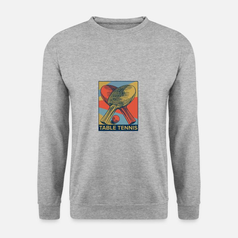 Tischtennis - Unisex Pullover - Weißgrau meliert