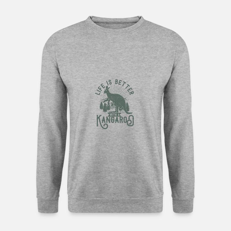 Känguru - Unisex Pullover - Weißgrau meliert