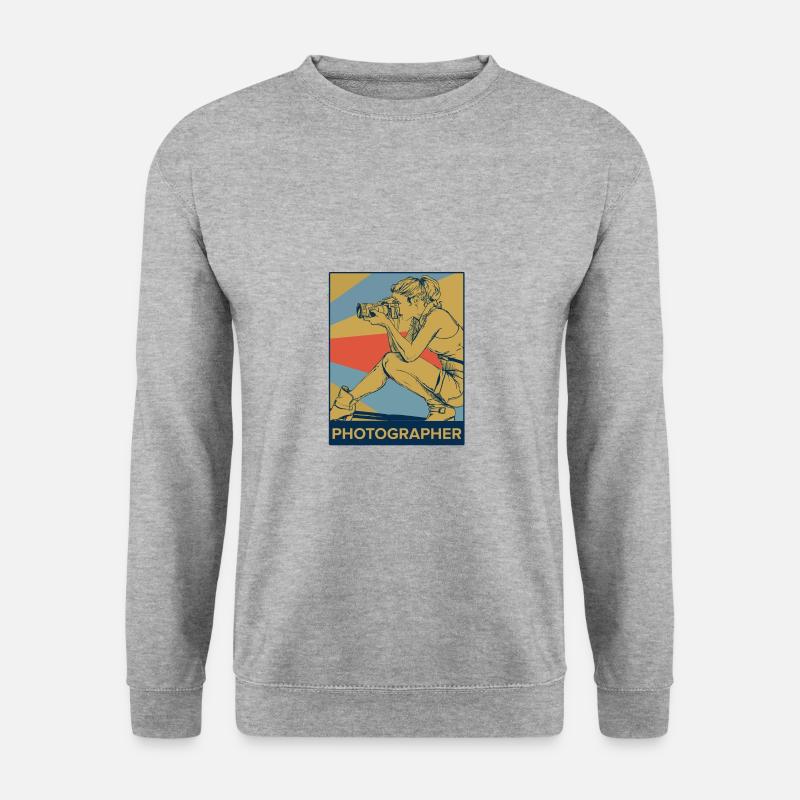 Fotograf - Unisex Pullover - Weißgrau meliert