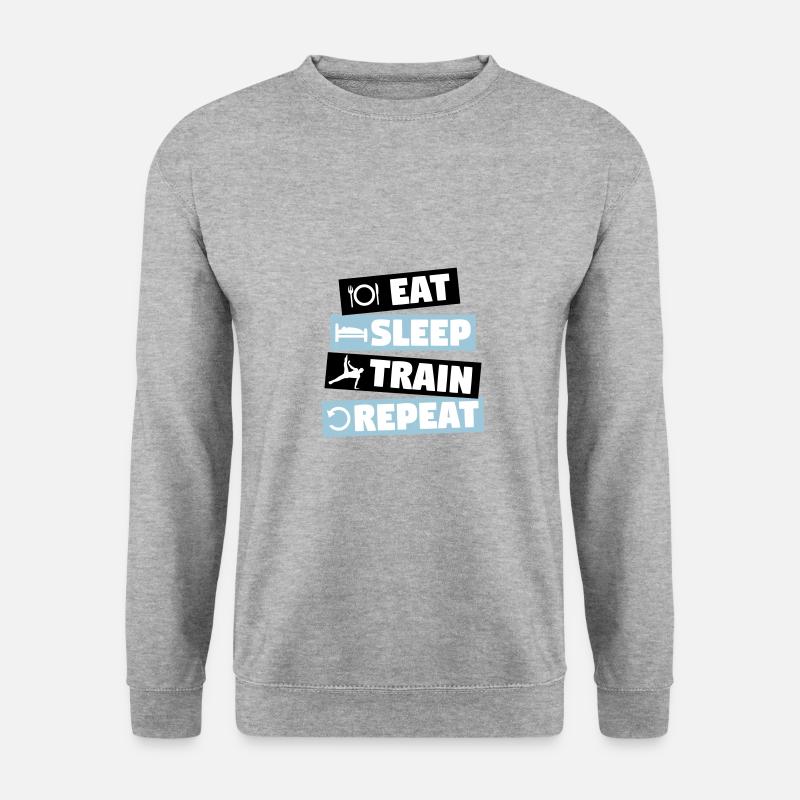 Gymnastics - eat, sleep, train, repeat - Unisex Sweatshirt - salt & pepper