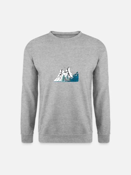 Bergwelle - Unisex Pullover - Weißgrau meliert