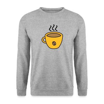 coffee - Unisex Pullover - Weißgrau meliert - Vorne - Alina (178cm) & Michal (187cm)