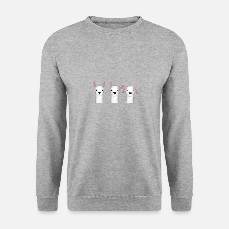 Alpaga Drei Koepfe - Sweat-shirt Unisexe - gris chiné