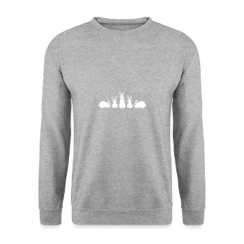 5 white rabbits - Unisex Sweatshirt - salt & pepper - Front - Alina (178cm) & Michal (187cm)