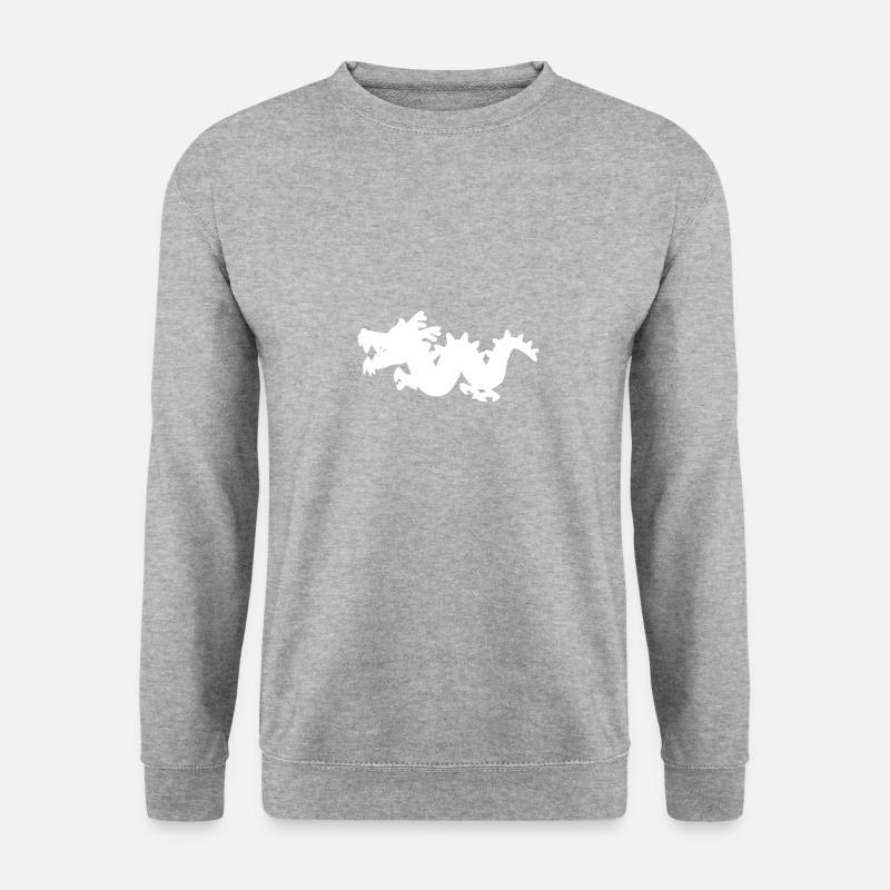 Weißer Drache - Unisex Pullover - Weißgrau meliert