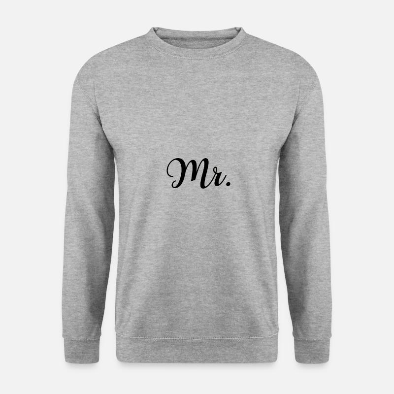 Mr. & Mrs. Just Married Hochzeit Bräutigam Design - Unisex Pullover - Weißgrau meliert