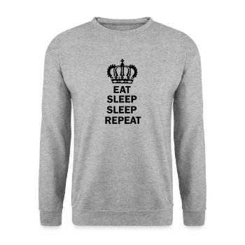 Mangez le sommeil sommeil Répéter - Sweat-shirt Unisexe - gris chiné - Devant - Alina (178cm) & Michal (187cm)