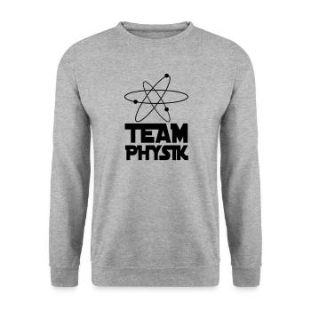 Team Physik - Unisex Pullover - Weißgrau meliert - Vorne - Alina (178cm) & Michal (187cm)
