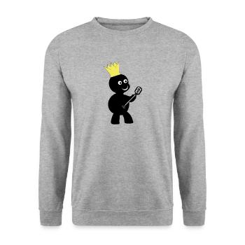 Ein kleiner Rock and Roll Gruftie Dark Fantasy - Unisex Pullover - Weißgrau meliert - Vorne - Alina (178cm) & Michal (187cm)