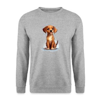 Cheerful young dog - Unisex Sweatshirt - salt & pepper - Front - Alina (178cm) & Michal (187cm)
