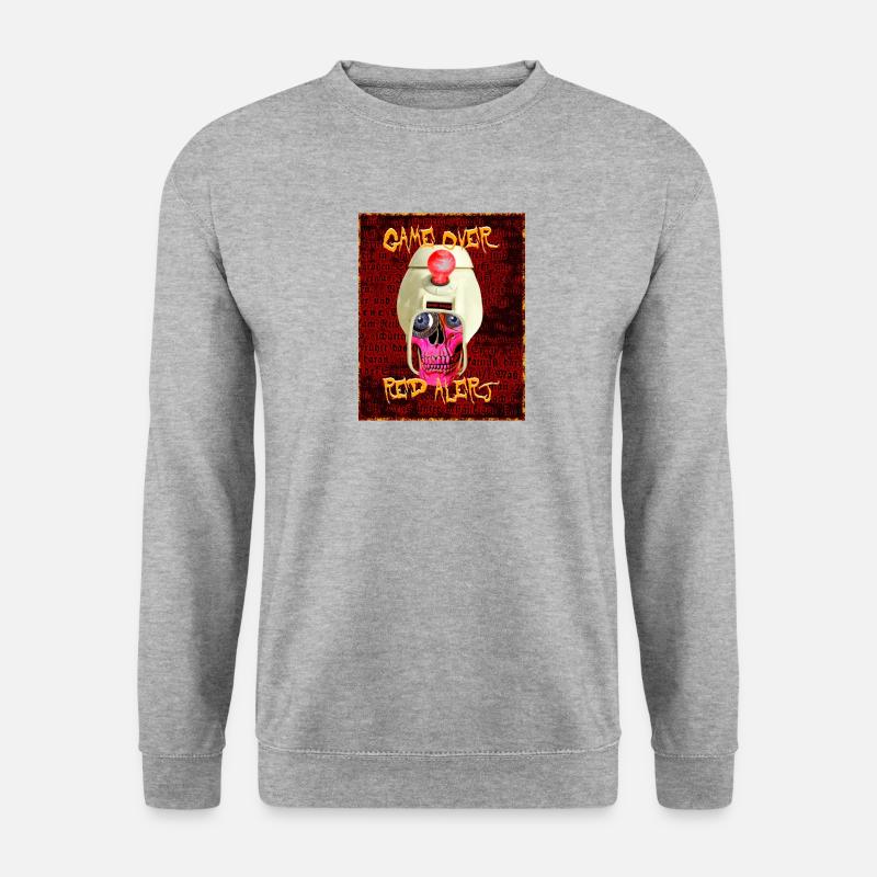 Game over red alert - Unisex Pullover - Weißgrau meliert