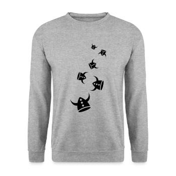 Viking Helmet - Unisex Sweatshirt - salt & pepper - Front - Alina (178cm) & Michal (187cm)