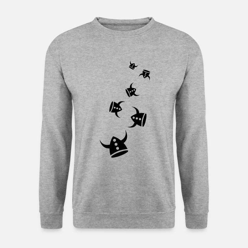 Wikinger Helm - Unisex Pullover - Weißgrau meliert