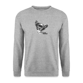 tiny but mighty - Unisex Pullover - Weißgrau meliert - Vorne - Alina (178cm) & Michal (187cm)