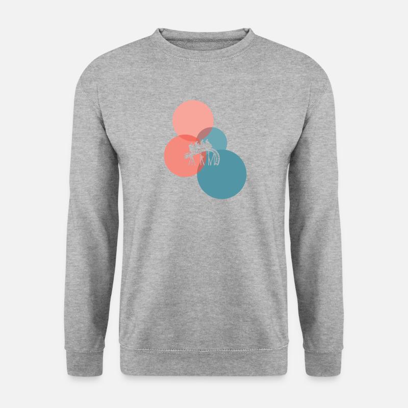 Riesenrad Achterbahn - Unisex Pullover - Weißgrau meliert