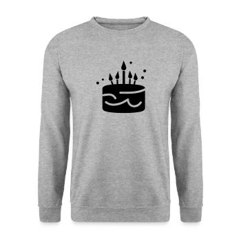 Birthday cake - Unisex Sweatshirt - salt & pepper - Front - Alina (178cm) & Michal (187cm)