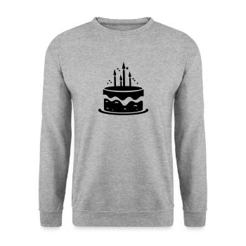 Birthday cake - Unisex Sweatshirt - salt & pepper - Front - Alina (178cm) & Michal (187cm)